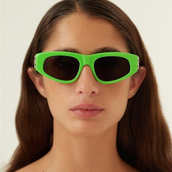 NEW BB0095S 009 BALENCIAGA GREEN GREY CAT EYE WOMEN BALENCIAGA SUNGLASSES - Picture 1 of 13